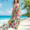 Custom Photo Tropical Hawaii Style Personalized Women's V-Neck Cami Maxi Dress For Summer Holiday CH07 895604