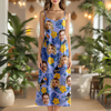 Custom Photo Tropical Hawaii Style Personalized Women's V-Neck Cami Maxi Dress For Summer Holiday CH07 895604