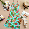 Custom Dog Photo Tropical Hawaii Style Personalized Women's V-Neck Cami Maxi Dress For Summer Holiday CH07 895672