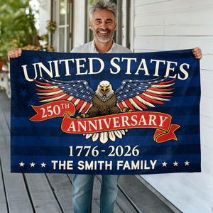 Unites State 250 Years Anniversary Custom Family Name House Flag CH07 910160