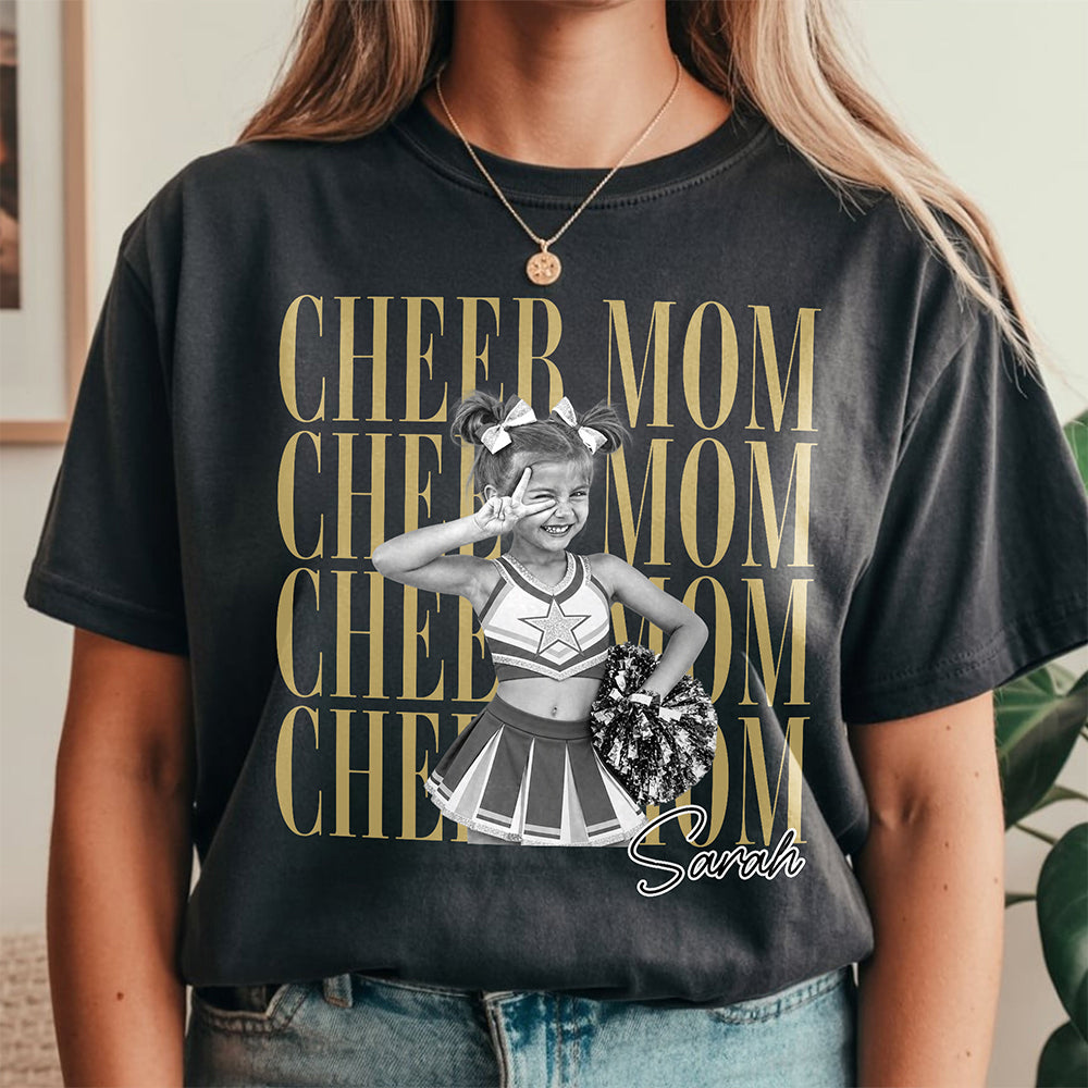 Custom Childhood Photo Cheer Mom Retro Vintage Comfort Shirt HA75 919374