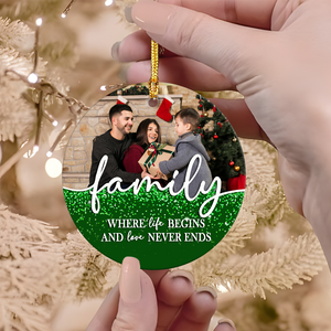Custom Family Photo Christmas Memorial Ceramic Ornament LM32 895409