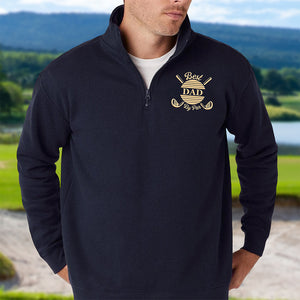Personalized Best Daddy By Par Golf Quarter Zip Sweatshirt, Unique Golf Enthusiast Gift, Golfers and Coaches Gift HO82 900776