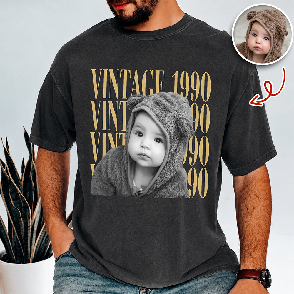 Custom Photo And Year Shirt, Retro Birthday Gift Comfort Shirt For Dad, Mom & Friends HA75 921556