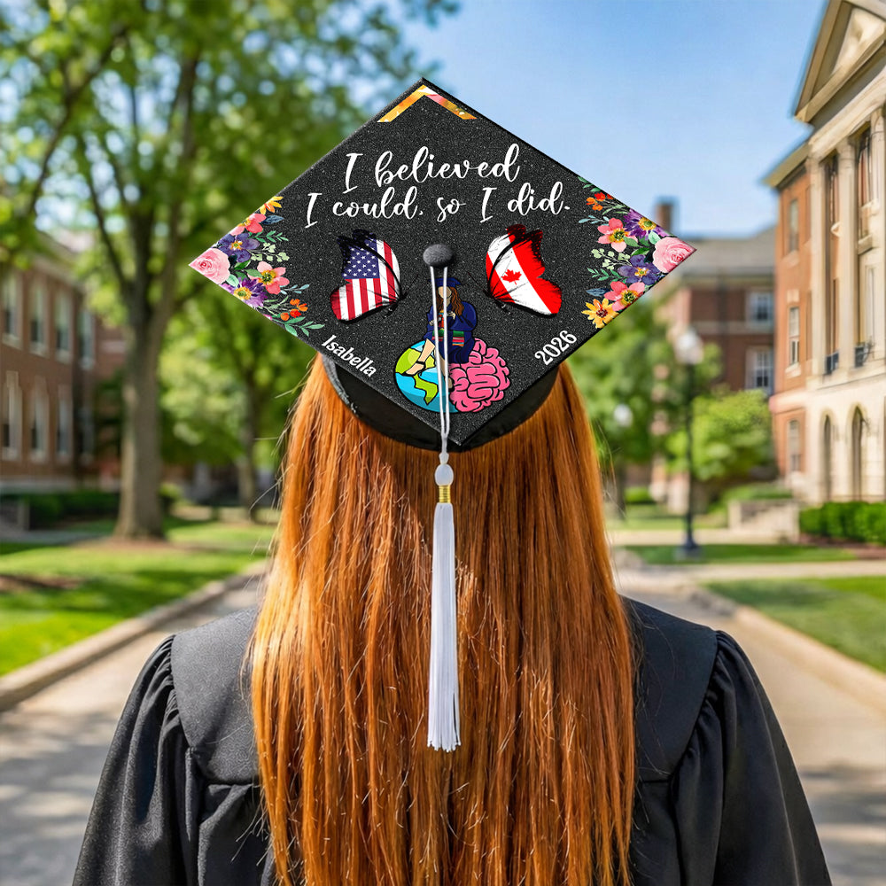 Custom Name Butterfly You Gave Me My Wings National Graduation Cap Topper LM32 899271