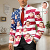 Custom Face Photo With US Flag Vertical Stripes Men's Suit HO82 902078