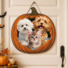 Custom Photo Pumpkin Halloween Pet Door Sign - Gift for Pet Lovers HO82 903162