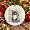 Personalized Vintage Dog Cat Photo Merry Christmas Ceramic Ornament HA75 919280