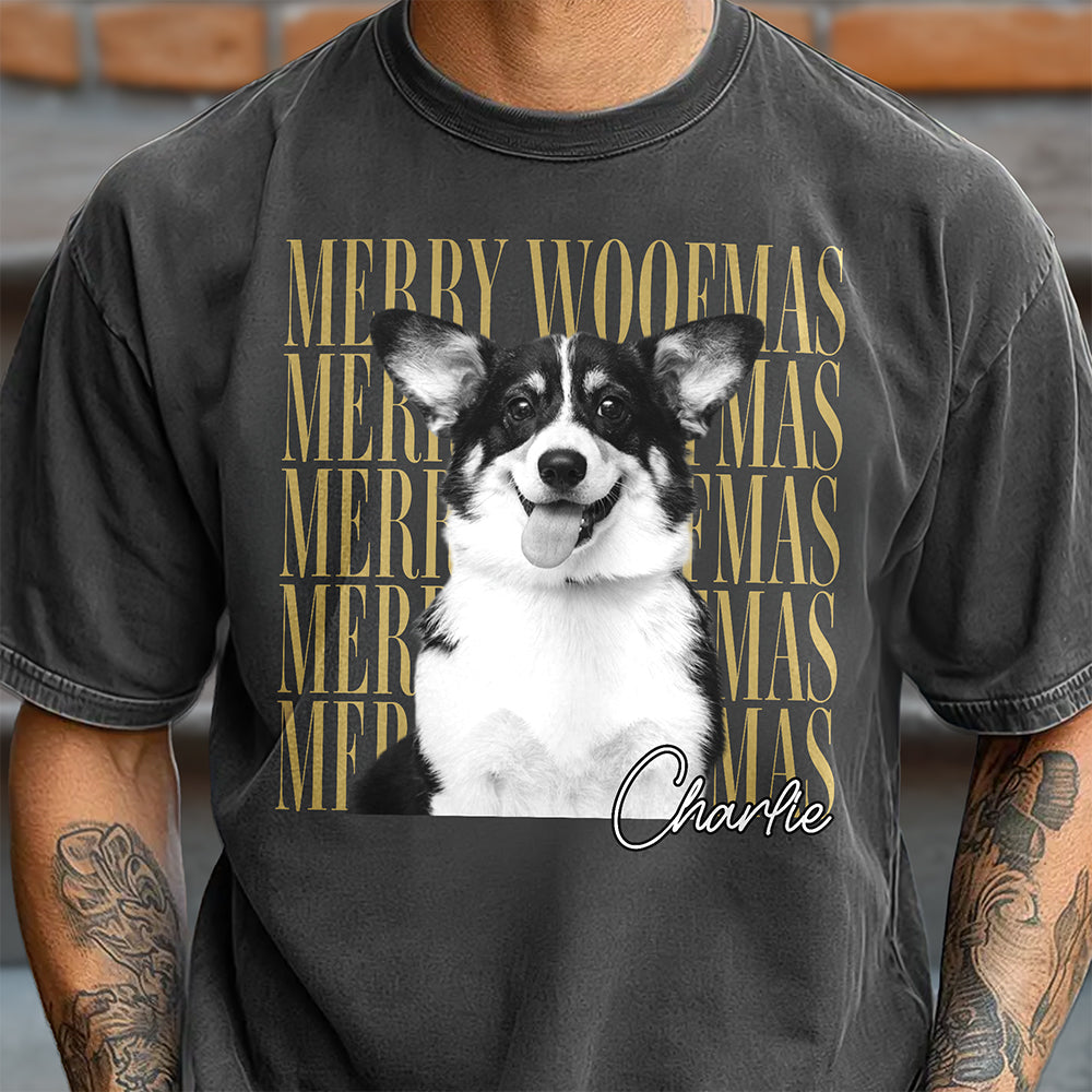 Personalized Vintage Dog Cat Photo Merry Christmas Comfort Shirt Gift For Dog Lovers HA75 922110