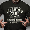 Custom Name 100% American Old Bastards Club Lifetime Member Dark Shirt - Funny Shirt For Dad, Husband HO82 902776