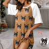 Custom Pet Portrait Raglan Nightgown – Personalized Dog/Cat/Person Photo & Name Gift TH10 898041