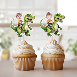 Custom Dinosaur Face Cupcake Toppers Dinosaur Birthday Decor HA75 892114