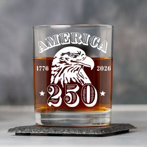 America 250 Years Happy 250th Birthday USA Whiskey Glass HA75 898102