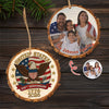 Custom Family Photo USA 250th Anniversary Eagle USA Flag Wood Slice Ornament HO82 900124