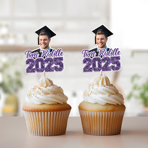 Custom Photo Class of 2025 Graduation Decoration Cupcake Toppers HA75 891996
