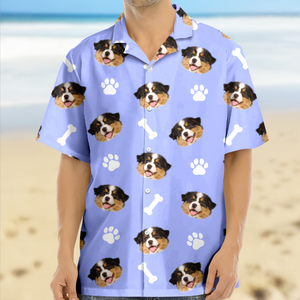 Custom Photo Face Dog With Bone Hawaii Shirt TH10 892761