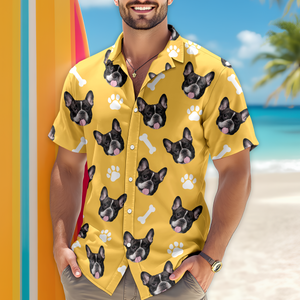 Custom Photo Face Dog With Bone Hawaii Shirt TH10 892761
