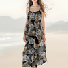 Custom Cat Photo Tropical Women's V-Neck Cami Maxi Dress HA75 892236