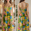 Custom Cat Photo Tropical Hawaii Style Personalized Women's V-Neck Cami Maxi Dress For Summer Holiday CH07 895674