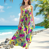 Custom Cat Photo Tropical Women's V-Neck Cami Maxi Dress HA75 892236