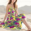 Custom Cat Photo Tropical Women's V-Neck Cami Maxi Dress HA75 892236