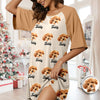 Custom Pet Portrait Raglan Nightgown – Personalized Dog/Cat/Person Photo & Name Gift TH10 898041