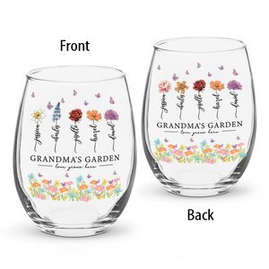 Grandma's Garden Love Grows Mother's Day Personalized Wine Glass LM32 893171