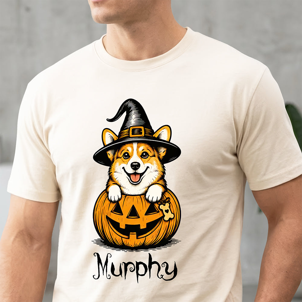 Custom Dog Breeds Halloween Dog Confort Cute Dog Witch Pumpkin Puppy Shirt CH07 180174