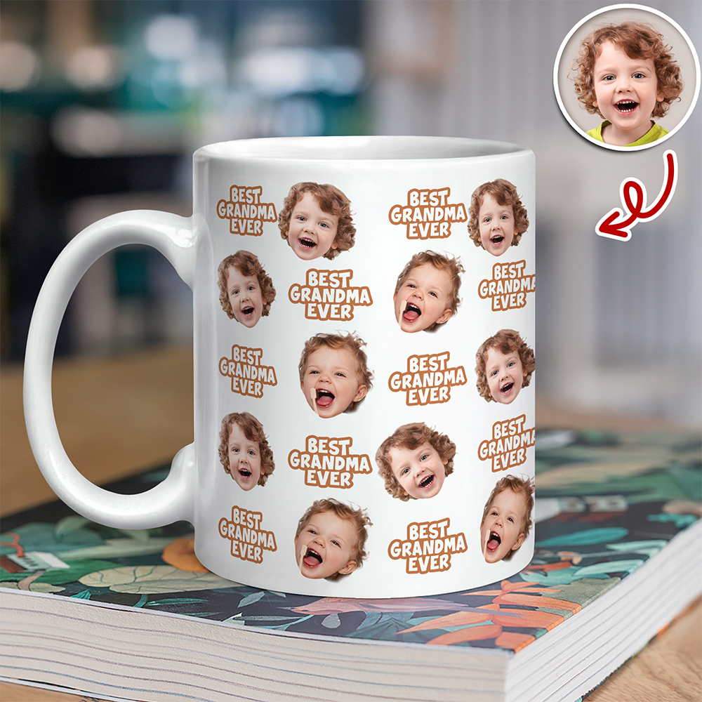 Best Grandma Ever Personalized Baby Face Photo Mug CH07 910710