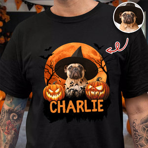 Custom Halloween Dog Photo Dark Shirt Spooky Season Shirt Dog Lovers Halloween Gift CH07 899428
