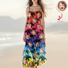 Custom Photo Blue Palm Hawaii Cami Maxi Dress HO82 901996