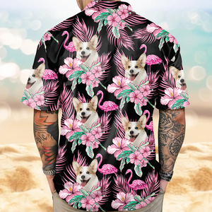 Custom Funny Photo Dog Flamingo Hawaii Shirt HA75 892226