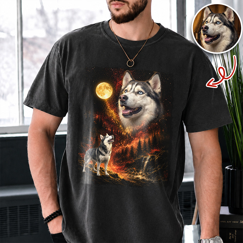 Custom Pet Photo Moon Comfort Shirt - Personalized Pet Lover Gift HO82 902934