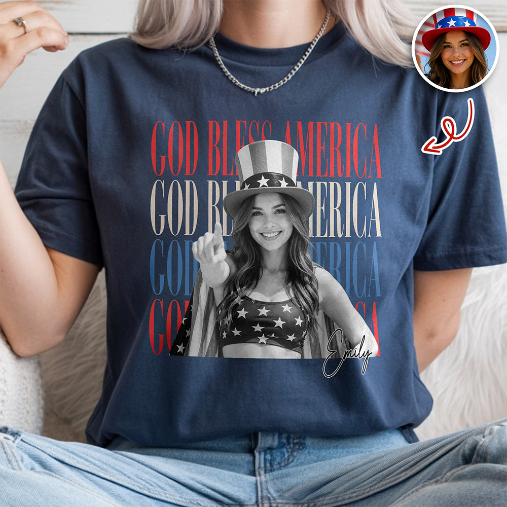 Custom Photo 250th Anniversary God Bless America Patriotic Comfort Shirt HO82 902774