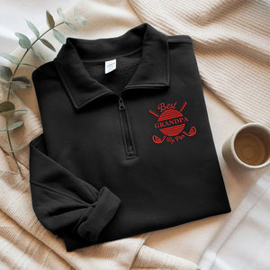Personalized Best Daddy By Par Golf Quarter Zip Sweatshirt, Unique Golf Enthusiast Gift, Golfers and Coaches Gift HO82 900776