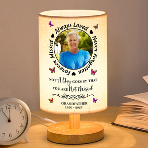 Custom Photo Always In Our Thoughts Memorial Fabric Lamp HA75 892358
