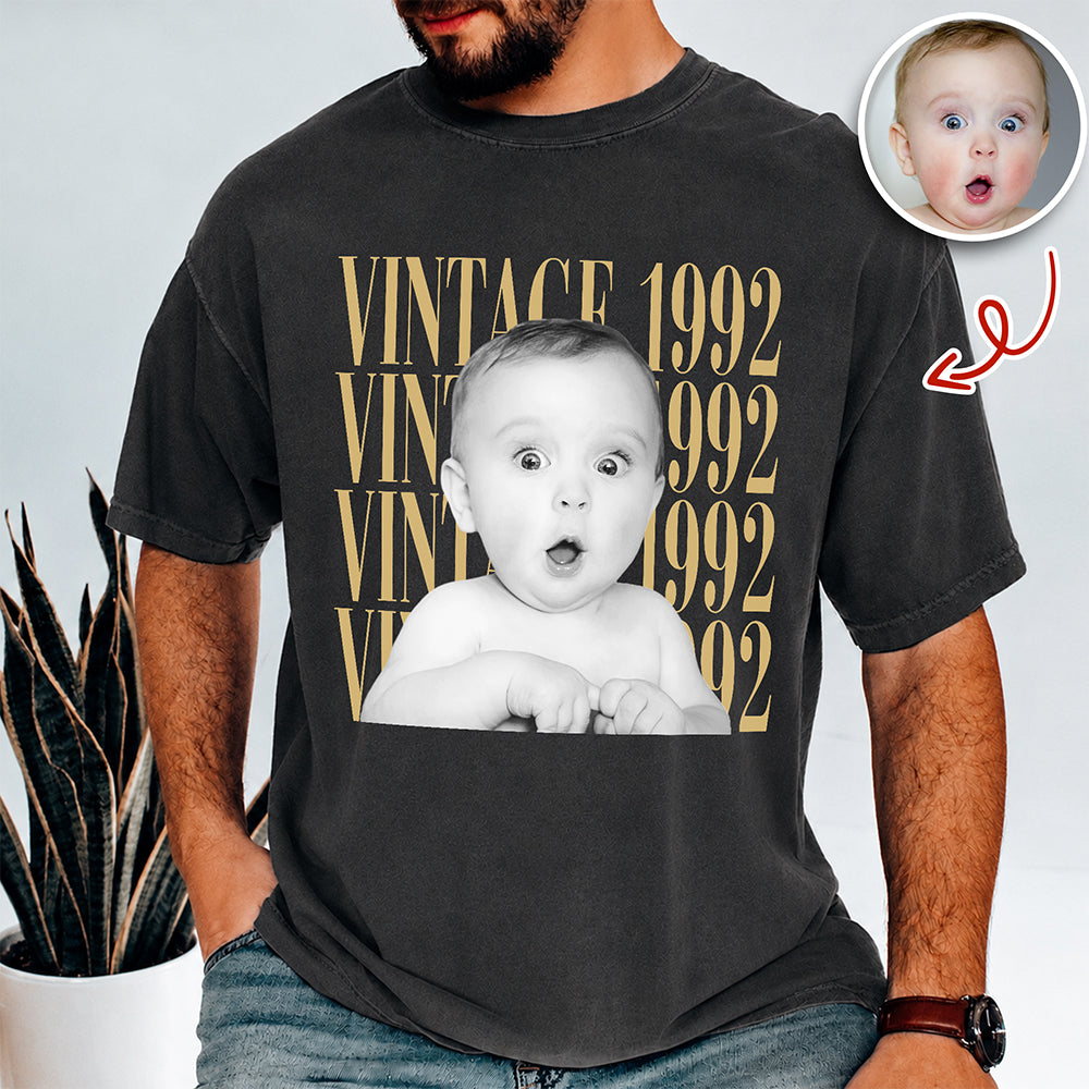 Custom Photo And Year Shirt, Retro Birthday Gift Comfort Shirt For Dad, Mom & Friends HA75 921556