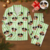 Custom Dog Photo With Stripe Personalized Satin Pajamas For Dog Lover HO82 900762