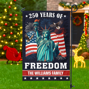 Custom Family Name 250 Years of Freedom American Garden Flag Patriotic Independence Day Decor CH07 899572