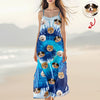 Custom Dog Photo Tie Dye Background Hawaii Cami Maxi Dress HO82 901982