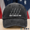 Custom Name Best Dad By Par Washed Denim Baseball Cap CH07 911238