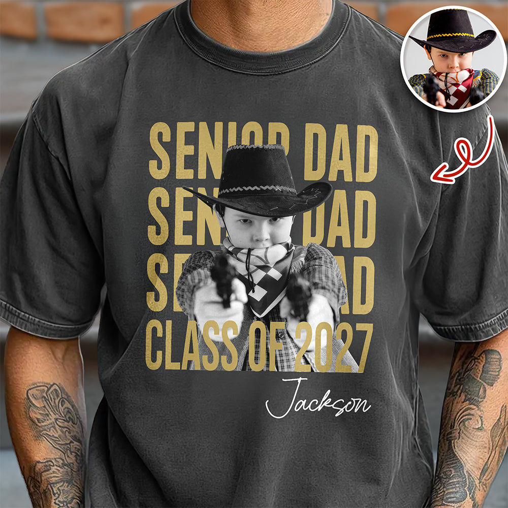 Custom Photo Senior Mom, Dad Class Of 2027 Vintage Comfort Shirt HA75 922006