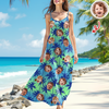 Custom Photo Blue Palm Hawaii Cami Maxi Dress HO82 901996