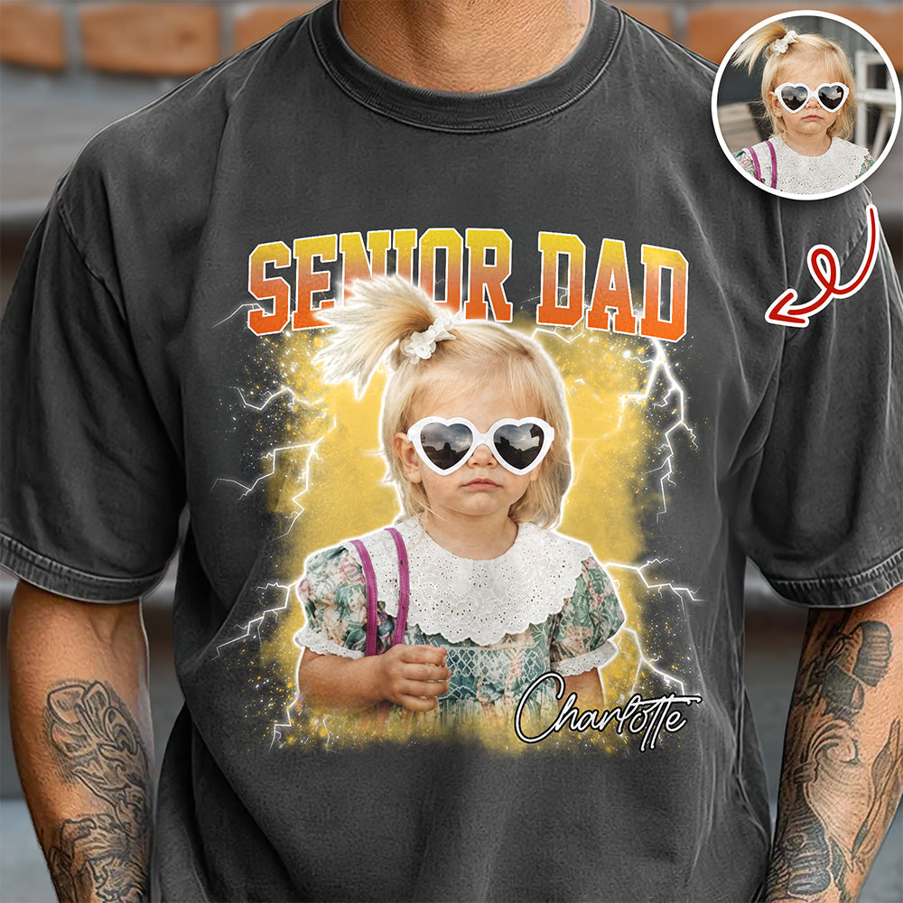 Personalized Senior 2027 Photo Comfort Shirt Last First Day School Gift CH07 180286