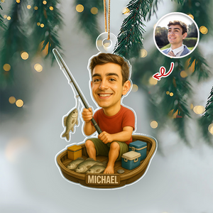 Custom Photo Fishing Acrylic Ornament For Christmas TH10 894919