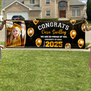 Custom Photo Class of 2025 Personalized We So Proud Of You Banner Graduation Party Gift CH07 895486