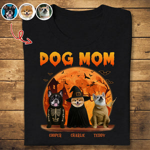 Dog Mom Dark Night - Custom Dog Halloween Photo Dark Shirt Gift For Dog Lovers CH07 899438