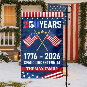 Custom Family Name America 250th Anniversary US Semiquincentennial Garden Flag HO82 901004