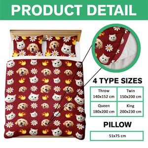 Custom Pet Photo Accessories Pattern Dog Cat Quilt Bedding Set HO82 900490