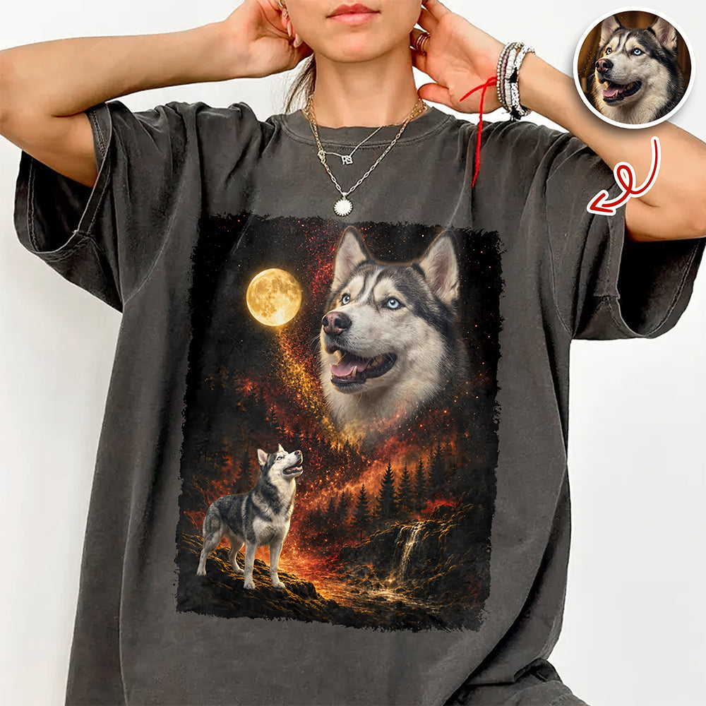 Custom Pet Photo Moon Comfort Shirt - Personalized Pet Lover Gift HO82 902934